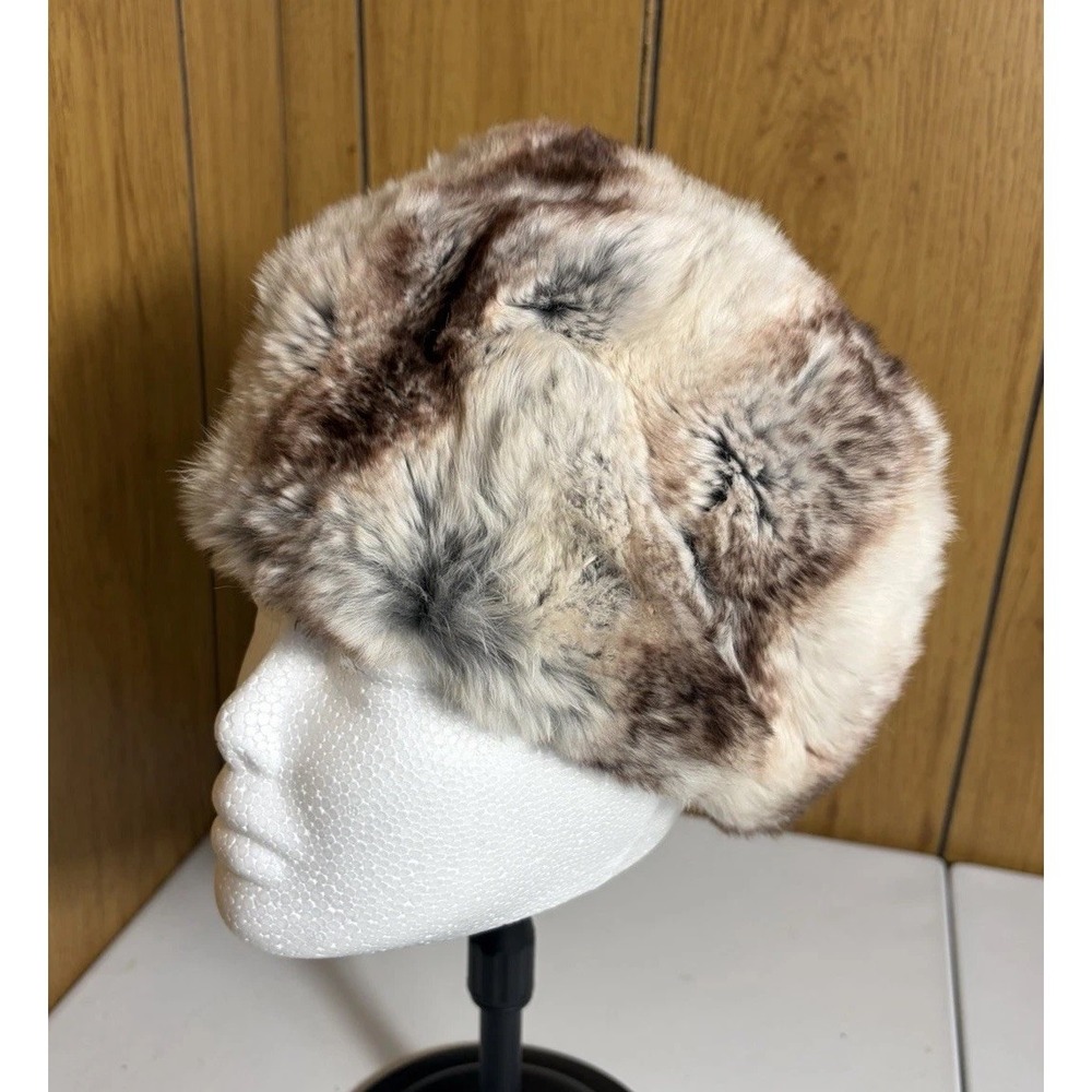 Vintage 60s Lord & Taylor Genuine Rabbit Fur Hat Union Made In USA Cinnamon Roll